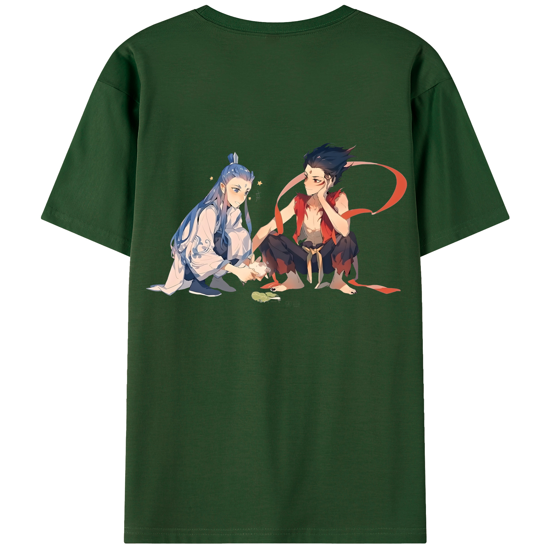 （画像用） Ne Zha 2 ナタ 魔童の大暴れ 綿100％半袖Tシャツ（背面プリント）